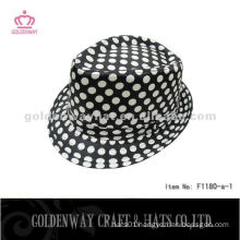 Black Fedora Hat With White Dots for men F1180-a professional hats factory supply